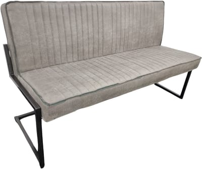 Eetkamerbank Charlie - 155 cm - Micro Leder - Grijs