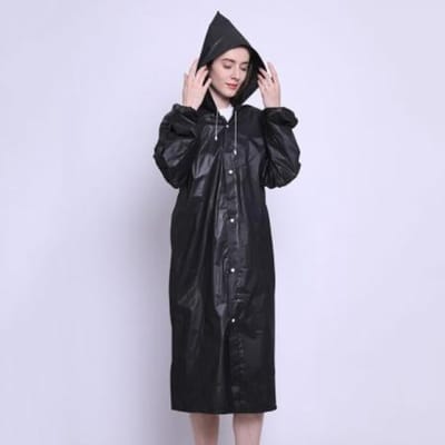 HD Shop - Regenponcho - Wandelponcho - Regenjas Lang - Regenmantel - Waterdicht - Volwassenen - Herbruikbaar - Festival - Zwart Transparant - One Size