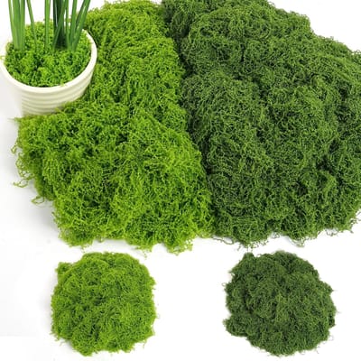 SnelShoppen - Kunstmos 200g Lichtgroen & Donkergroen - Decoratieve Kunstplant voor Tuin, Terrarium, Creatieve DIY, Bloemwerk, Landschapsdecoratie