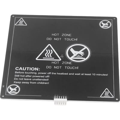 3D Printer Verwarmd Bed 220x220mm 3mm Dik Aluminium Verwarmd Bed met 90cm Draad DC12V black