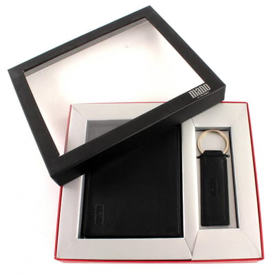 mano portemonnee sleutelhanger Sutura Wallet / Keychain Set Black zwart
