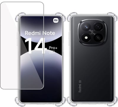 TechNow Hoesje + Screenprotector geschikt voor Xiaomi Redmi Note 14 Pro / Pro+ – Tempered Glass - Extreme Shock Case Transparant