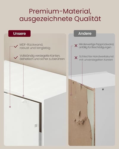 Boekenkast Boekenkast170 cm Hoog Smal Staand Opbergrek met 6 Vakken – Wit Modern Minimalistisch Design – Ruimtebesparende Kast 80x24x170 cm – Voor Woonkamer, Kantoor & Slaapkamer – abtkantoor