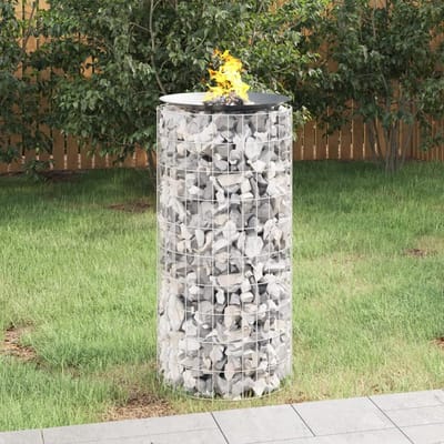 Vuurschaal Schanskorf - Buitenhaard Tuinhaard - Terras Verwarmen - Verzinkt IJzer Stabiel - Ø 50 cm - Zilver