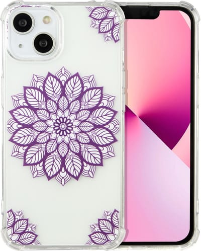 Casemania Hoesje Geschikt voor Apple iPhone 14 Plus - Mandala - Anti Shock Hybrid Back Cover met Printje