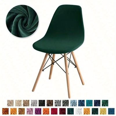 1PC Housse de Chaise Coque en Velours Housse de Chaise Stretch Sans Accoudoirs Couleur Unie Élastique Housse de Siège de Salle à Manger Pour Mariage Hôtel Banquet 1 Pc Chair cover vert foncé