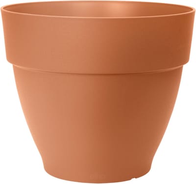Elho Vibia Campana Rond 40 - Bloempot voor Buiten met Afwateringsgaten - 100% Gerecycled Plastic - Ø 39.0 x H 33.4 cm - Terra
