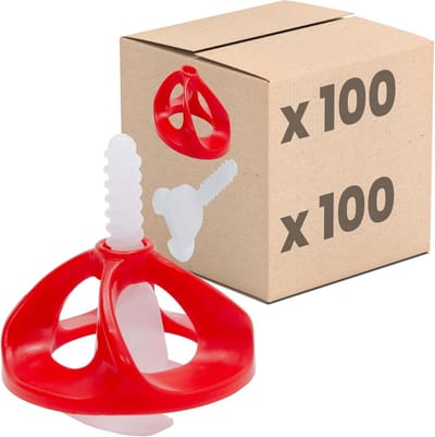 Tegelnivelleringssysteem Set 3mm: 200 Delen Clips en Koppen voor Tegelzetter