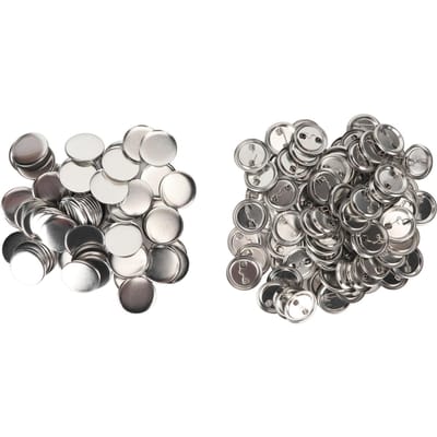 100 Sets Pin Back Knop Onderdelen Stevig Metaal Plastic Roestvrij Glad Maken Knop Maakbenodigdheden voor Badge DIY 37mm / 1.46in gray