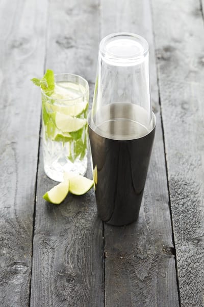 Point-Virgule - Boston shaker - RVS en glas - Metallic zwart - 750ml