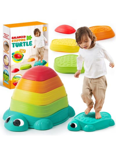 5-pack Schildpad Balans Stapstenen ontworpen voor Kinderen Hindernisbaan Coördinatie Sensorische Activiteit beige