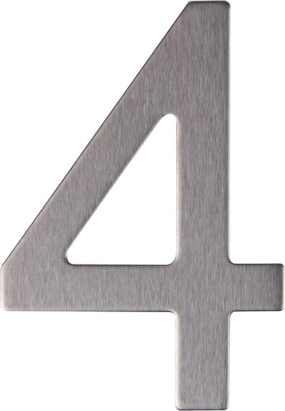 Huisnummer roestvrij staal zelfklevend hoogte 76mm huisnummer design (Aantal 4)