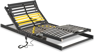 Beter Bed Bossflex 400 Lattenbodem 70 x 200 cm - Elektrisch Verstelbaar - Bedbodem - Bedraad - Max. 120kg - Antraciet/Geel