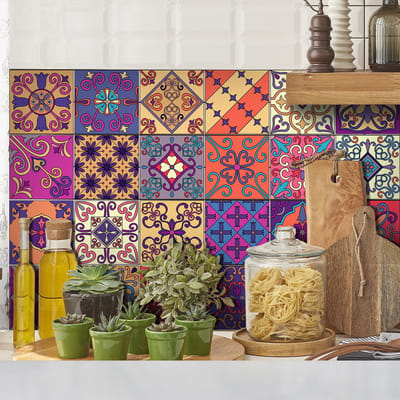 Zelfklevende tegelmuurstickers voor keuken en badkamer - 24 Azulejos tegelstickers - 24 stickers 10x10cm