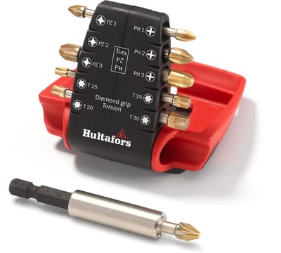 Hultafors Torsion Diamond Bitset Torx PZ PH met magnetische bithouder en riemhouder