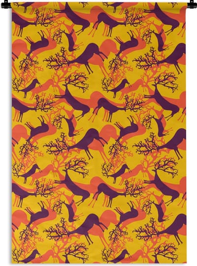 Wandkleed - Wanddoek - Patronen - Hert - Kleuren - 120x180 cm - Wandtapijt