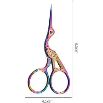 Ciseaux à broder Arc-en-ciel Cigogne Coupe-fil Acier inoxydable Petits ciseaux d'artisanat pour couturière pour la couture 9.5X4.5cm Plusieurs couleurs Utilisation pratique