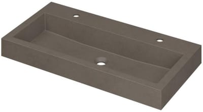 INK Momento Wastafel Quartz met 2 Kraangaten - 900x450x90 mm - Quartz Beton