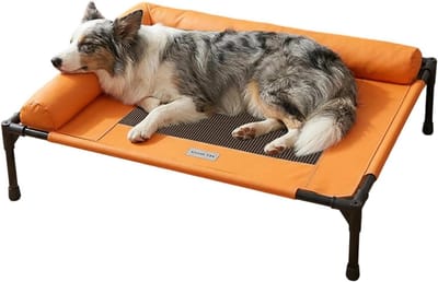 Campingbed voor honden, verhoogd van stof, 66 cm, ademend, draagbaar, geventileerd, licht bed voor gebruik op reis