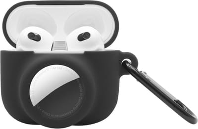 2 in 1 AirPods 3 en Airtag Case - Beschermhoes - AirPods 3 Cover - AirPods 3 AirTag Hoesje - Geschikt voor Apple Airpods 3 - zwart