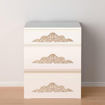 50x12cm Europese Stijl Houtsnijwerk Appliqué DIY Decoratie voor Huismeubilair Binnenplaats white