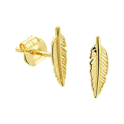 Marie Celeste oorknoppen veer 9,5 mm - Goud