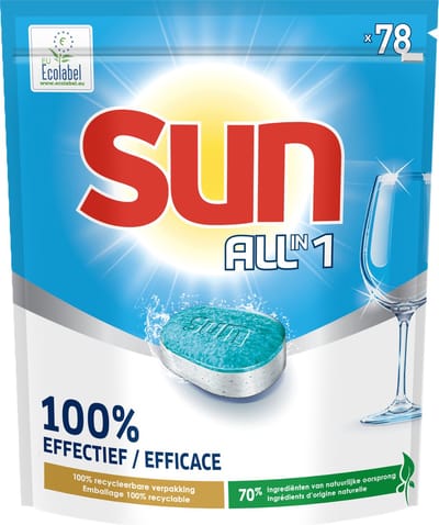 Sun All-in-1 - Eco Label - Vaatwastabletten - 78 Tabletten