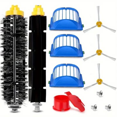 Set van 10 Vervangende Onderdelen voor iRobot Roomba 500 & 600 Serie – Inclusief 1 Hoofdrolborstel, 1 Klopborstel, 3 HEPA Filters, 3 Zijborstels, 2 Reinigingshulpmiddelen – Compatibel met 614 620 650 660 680 690 695 675 671 677 655 645 595 585 564