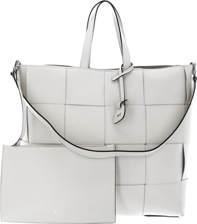 abro Leren Schoudertas Leather Artemide Shopper Chessboard Big Ivory Crème