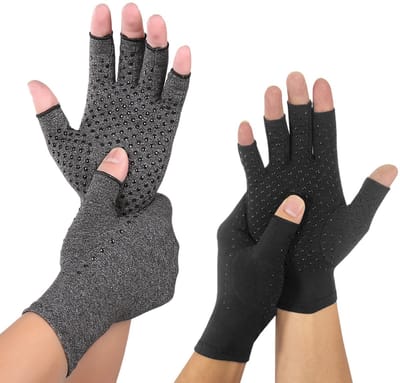 carmdering - Unisex vingerloze compressiehandschoenen met siliconen noppen. De handschoenen hebben een antislipontwerp dat warmte en compressie biedt, geschikt voor fietsen, sporten en fitness. (M)