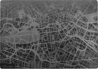 Place Maps Placemat Stadskaart Rome - Kunstleer - Zwart - 1 Stuk