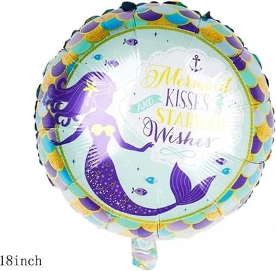 Folieballon zeemeermin paars 40cm, kindercrea