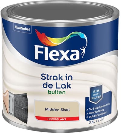 Flexa - Strak In De Lak Buitenlak Hoogglans - Midden Sisal - Mengverf - 500 Ml