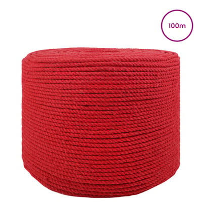 vidaXL - Katoenen - Touw - 2 - st - 2 - mm - 100 - m - Rood - 100% - katoen