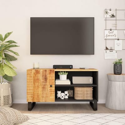 Tv-kast - Media meubel - Opbergen & display - Massief mangohout - 80x33x46 cm