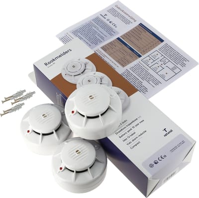 Retwist Smoke BR - Rookmelders - Set van 3 stuks  - Lithium batterij – Draadloos koppelbaar