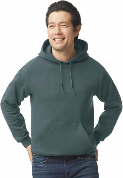 Heren Fleece Hooded Sweatshirt - Donkergrijs - M