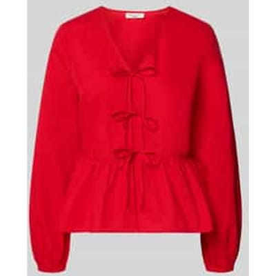 Slim fit blouse met lange mouwen van puur katoen