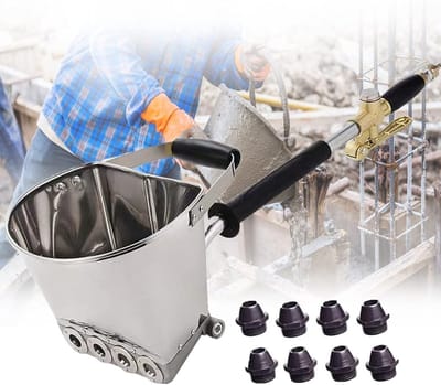 Muurspuitmachine - Stucadoor gereedschap - Snel muren afwerken - Robuust roestvrij staal - 4 spuitgaten