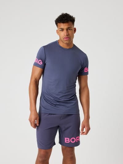 Björn Borg Sportshirt Heren Korte Mouw - Odyssey Grijs - Gerecycled Polyester - Maat XL