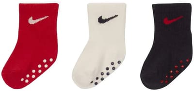 Nike Kids Core Swoosh Gripper Sokken 3 Paren Veelkleurig EU 14 Jongens,Meisjes