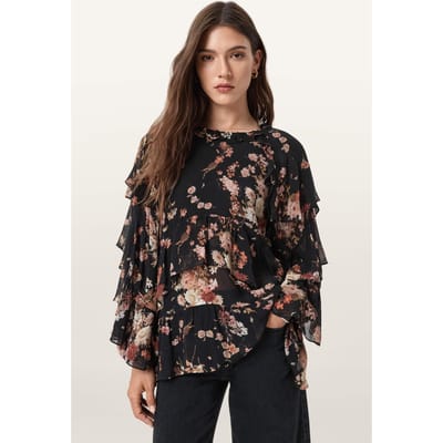 AllSaints Lissie Top Armada Black Taglia: 2 | Magliette intime Outlet | Donna | Nero