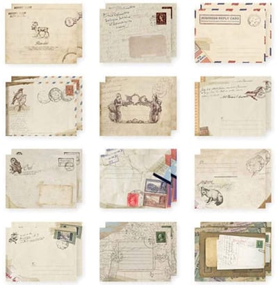 Allecto - Vintage Enveloppen - Kleurrijke Mini-Kraftpapier - Perfect voor Bruiloften - 12 Stuks - Retro Stijl - Uitnodigingskaarten - 9,5 x 7,2 cm