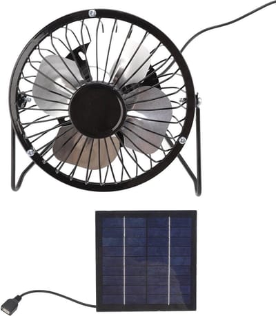 USB Solar Ventilator - Draagbare Mini Ventilator op Zonne-energie voor Camping en RV - Koelventilator met Fotovoltaïsch Zonnepaneel .