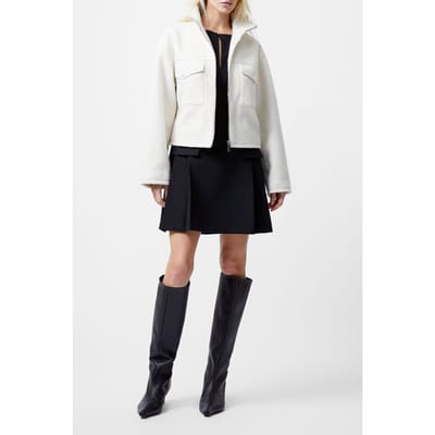 French Connection Dover Boucle Jacket Cream Size: L | Jackets Outlet | Dames | Wit