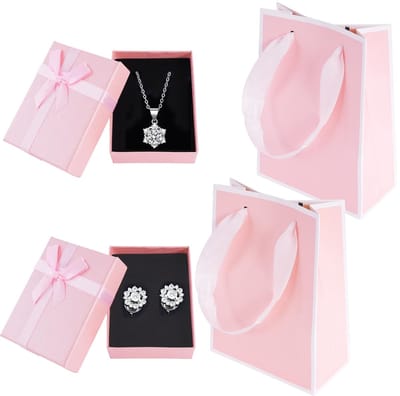 Dailygoods- Sieradendoosjes 2 stuks - Geschenkdoos met deksel - Juwelendoos klein - Geschenkzakje - Compacte opberggeschenkdoos - 9 x 7 x 3 cm