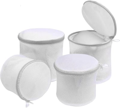 Waszakken voor Beha's - Ondergoed Beschermers - Kleding Beschermen - Verborgen Ritssluiting - 18 cm x 20 cm - Wit
