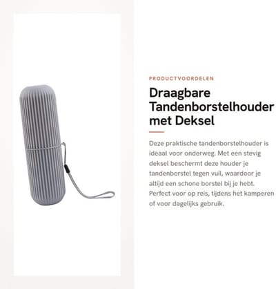 Tandenborstelhouder Draagbaar - Tandenborstelbeker - Tandenborstelkoffer - Herbruikbaar - Plastic - Deksel