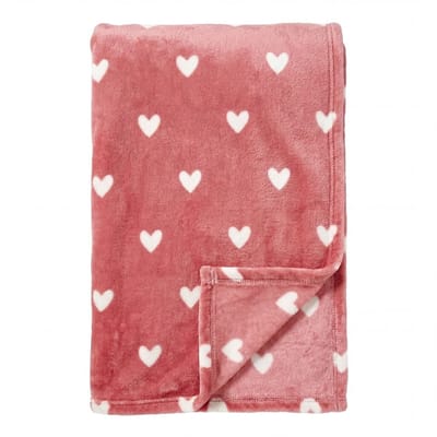 Textino - HARTJES - plaid 140x180 cm - met hartjes - Mauveglow - roze