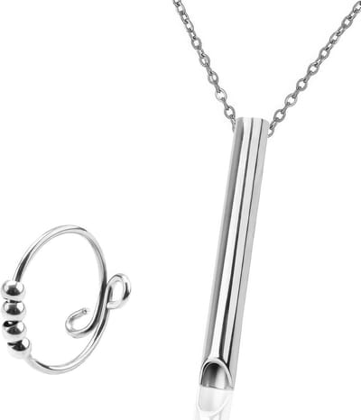 Ademhalingsketting voor meditatie, angstverlichting en ontspanning - Fluitketting en Juul Ringketting